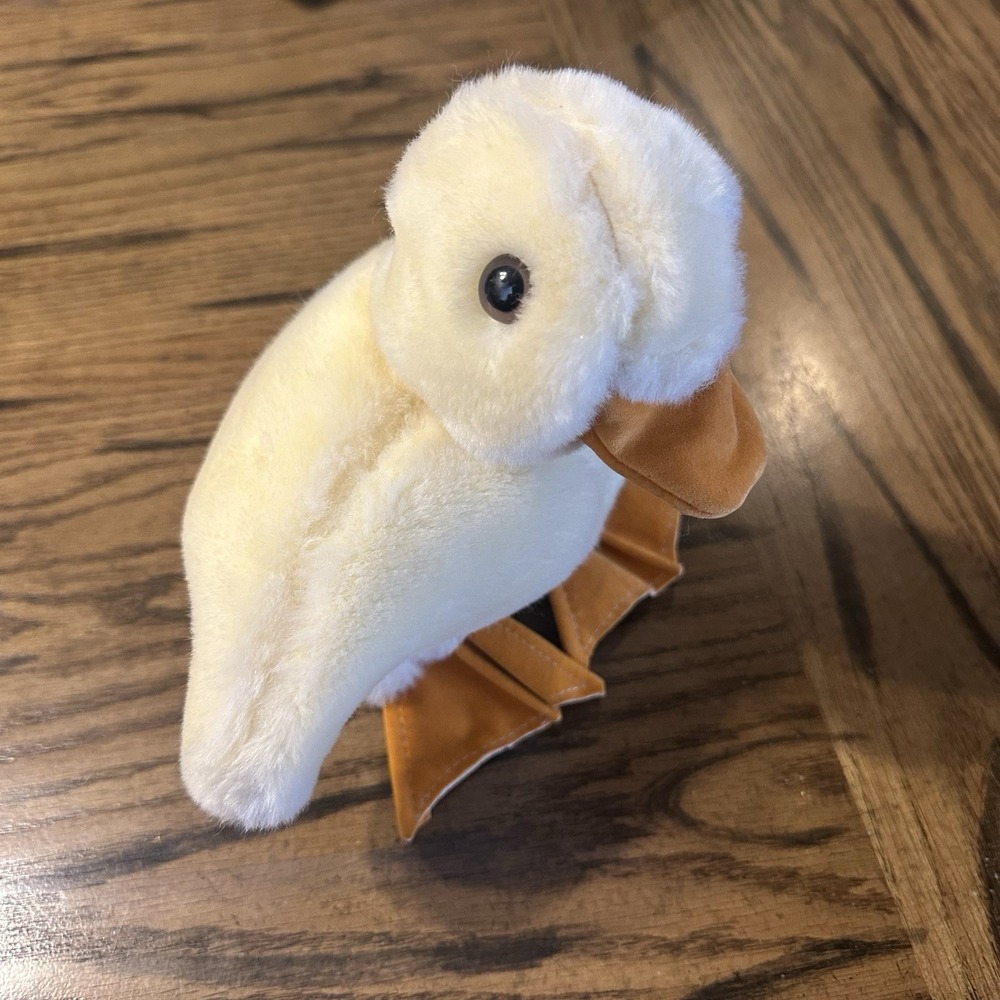 Vintage Folkmanis Furry Folk Yellow Duck Goose Plush Hand Puppets‎ USA Made